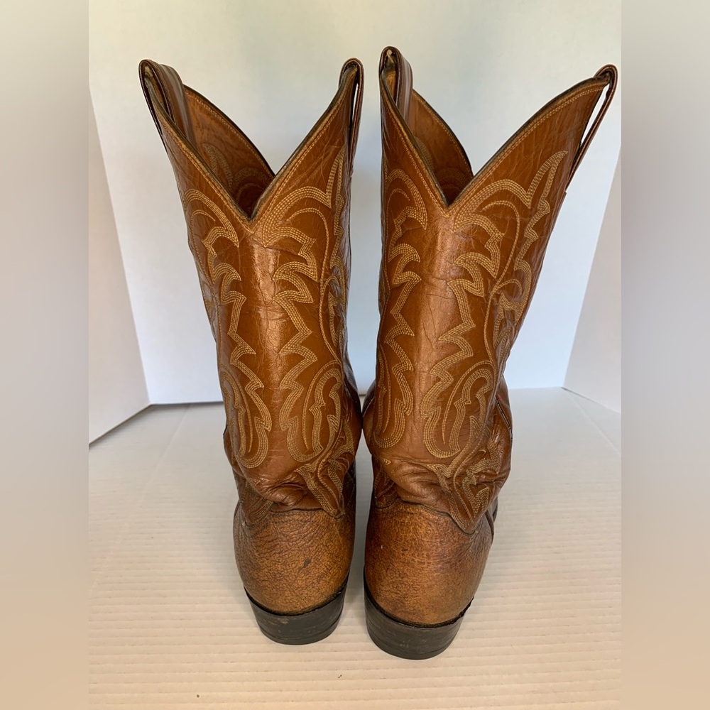 Vintage Justin Brown Leather Western Cowboy Boots Size 8D Rodeo - Picture 10 of 16